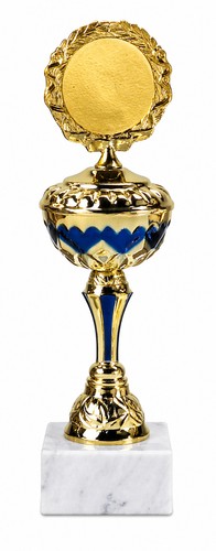 Pokal trophäe gold blau - pokal/trophäe, gold-blau