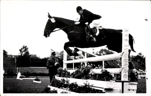 Foto springreiten sprung - ak, springreiten,